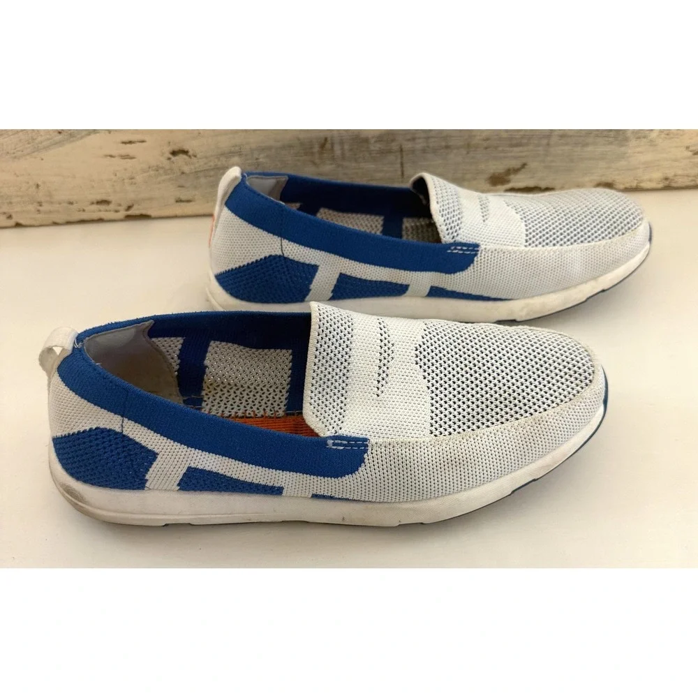 SWIMS‎ Shoes Mens Size 7 White Blue Slip On Mesh Loafers Water Casual Breathable